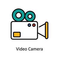 video telecamera vettore riempire schema icona design illustrazione. viaggio e Hotel simbolo su bianca sfondo eps 10 file