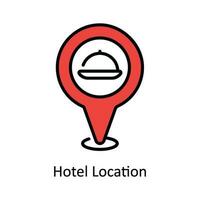 Hotel Posizione vettore riempire schema icona design illustrazione. viaggio e Hotel simbolo su bianca sfondo eps 10 file
