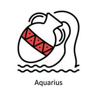 Acquario vettore riempire schema icona design illustrazione. astrologia e zodiaco segni simbolo su bianca sfondo eps 10 file