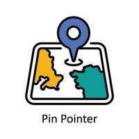 perno pointer vettore riempire schema icona design illustrazione. carta geografica e navigazione simbolo su bianca sfondo eps 10 file