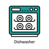 lavastoviglie vettore riempire schema icona design illustrazione. casa riparazione e Manutenzione simbolo su bianca sfondo eps 10 file