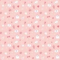 amore e San Valentino seamless pattern illustrazione vettoriale. fondo romantico di simboli di scarabocchio abbozzato disegnato a mano vettore