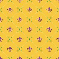 Mardi Gras seamless pattern illustrazione vettoriale. elementi di vacanza doodle abbozzato disegnato a mano e simboli reali, illustrazione vettoriale