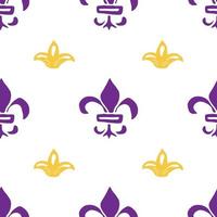 Mardi Gras seamless pattern illustrazione vettoriale. elementi di vacanza doodle abbozzato disegnato a mano e simboli reali, illustrazione vettoriale