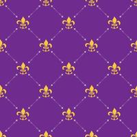 Mardi Gras seamless pattern illustrazione vettoriale. elementi di vacanza doodle abbozzato disegnato a mano e simboli reali, illustrazione vettoriale