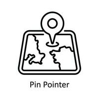 perno pointer vettore schema icona design illustrazione. carta geografica e navigazione simbolo su bianca sfondo eps 10 file