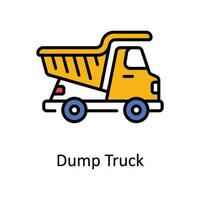 cumulo di rifiuti camion vettore riempire schema icona design illustrazione. casa riparazione e Manutenzione simbolo su bianca sfondo eps 10 file