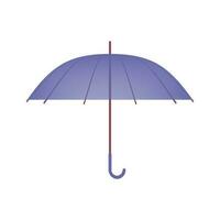 viola trend ombrello con un' a forma di canna maniglia su un' bianca sfondo. un accessorio per cattivo bagnato tempo metereologico durante il piovoso e nevoso stagione. vettore. vettore