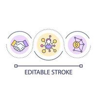 redditizio offerte ciclo continuo concetto icona. espandere attività commerciale Rete. affidabile collaborazione. accordo astratto idea magro linea illustrazione. isolato schema disegno. modificabile ictus vettore
