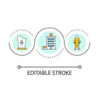 consumatore fallimento dopo trattamento ciclo continuo concetto icona. alto medico costi problema. Salute assicurazione astratto idea magro linea illustrazione. isolato schema disegno. modificabile ictus vettore