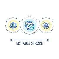 aumentare efficienza ciclo continuo concetto icona. produttivo strategia. nube ottimizzazione. attività commerciale registrazione astratto idea magro linea illustrazione. isolato schema disegno. modificabile ictus vettore