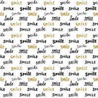 sorriso lettering seamless pattern. segni calligrafici abbozzati disegnati a mano, distintivo retrò con texture grunge, stampa vintage design tipografico, illustrazione vettoriale