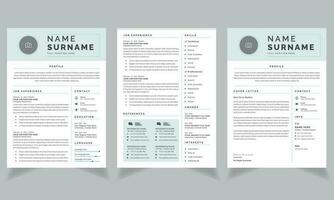 professionale curriculum vitae design modello e copertina lettera vettore