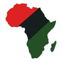 Africa continente colorato nel rosso, nero e verde colori. nero storia mese concetto. Kwanzaa celebrazione. striscione, manifesto, opuscolo, Stampa modello. isolato su bianca. vettore