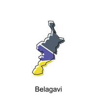 belagavi carta geografica illustrazione disegno, vettore modello con schema grafico schizzo stile isolato su bianca sfondo