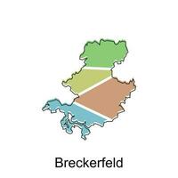 carta geografica di breckerfeld vettore design modello, nazionale frontiere e importante città illustrazione