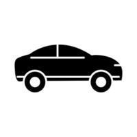 icona della siluetta di vista laterale di trasporto del veicolo dell'automobile isolata su fondo bianco vettore