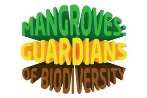 3d testo design di mondo mangrovia giorno citazioni vettore