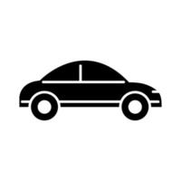 icona della siluetta di vista laterale del veicolo di trasporto dell'automobile isolata su fondo bianco vettore