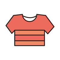 linea di abbigliamento sportivo camicia a righe e icona di riempimento vettore