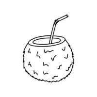 carino mano disegnato clipart estate cocktail per caldo tempo atmosferico. semplice colorato mano disegnato scarabocchio isolato su il sfondo. scarabocchio di estate frutta, frutti di bosco. cibo e bevande nel il caldo vacanza vettore