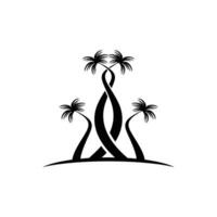 nero palma albero vettore illustrazione su bianca sfondo silhouette.