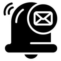 icona del glifo di posta elettronica vettore