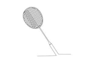 vettore badminton racchetta e volano. uno linea arte. attrezzature per badminton gioco. vettore illustrazione
