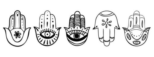 hamsa mano, mano di fatima - amuleto, simbolo di protezione a partire dal diavolo occhio vettore