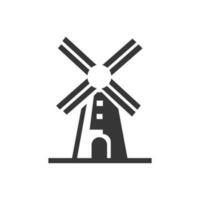 mulino a vento, mulino icona. vettore illustrazione isolato su bianca sfondo.