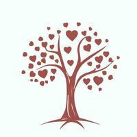 albero con cuore le foglie vettore arte, travolgente natura amore illustrazione