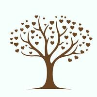 albero con cuore le foglie vettore arte, travolgente natura amore illustrazione