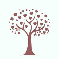 albero con cuore le foglie vettore arte, travolgente natura amore illustrazione