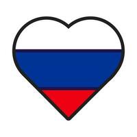 Russia bandiera festivo patriota cuore schema icona vettore