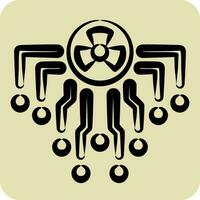 icona radiazione. relazionato per nucleare simbolo. mano disegnato stile. semplice design modificabile. semplice illustrazione vettore
