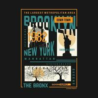 brooklyn tipografia vettore, grafico disegno, moda illustrazione, per casuale stile Stampa t camicia vettore