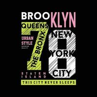 brooklyn, nuovo York città, testo telaio, grafico t camicia disegno, tipografia vettore, illustrazione, casuale stile vettore