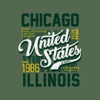 Chicago Illinois lettering tipografia vettore, astratto grafico, illustrazione, per Stampa t camicia vettore