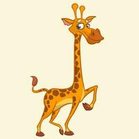 cartone animato giraffa. vettore illustrazione di divertente carino giraffa. maglietta finto su