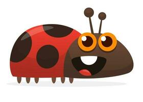 carino cartone animato coccinella. vettore illustrazione isolato