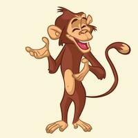 carino scimmia cartone animato icona. vettore illustrazione di scimpanzé delineato
