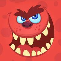 cartone animato mostro viso. vettore Halloween mostro avatar