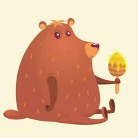 contento cartone animato Marrone orso. vettore illustrazione