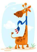 cartone animato carino giraffa. vettore illustrazione