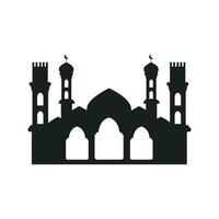 moschea silhouette per Ramadhan kareem. moschea o maschera. monocromatico icone su bianca sfondo. musulmano culto posto simbolo. vettore