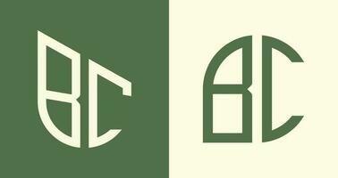 pacchetto creativo semplice di lettere iniziali bc logo design. vettore