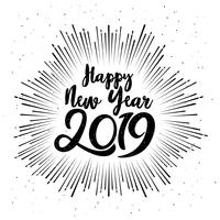 Felice anno nuovo lettering tipografico 2019 vettore