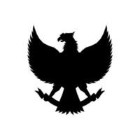 il nero silhouette di Garuda Pancasila Indonesia simbolo vettore design adatto per indipendenza giorno