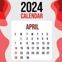 calendario 2024 colorfull modello design vettore