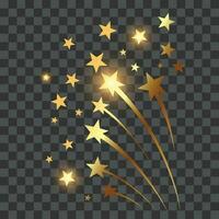 vettore impostato di oro luminosa bellissimo stelle leggero effetto luminosa stella